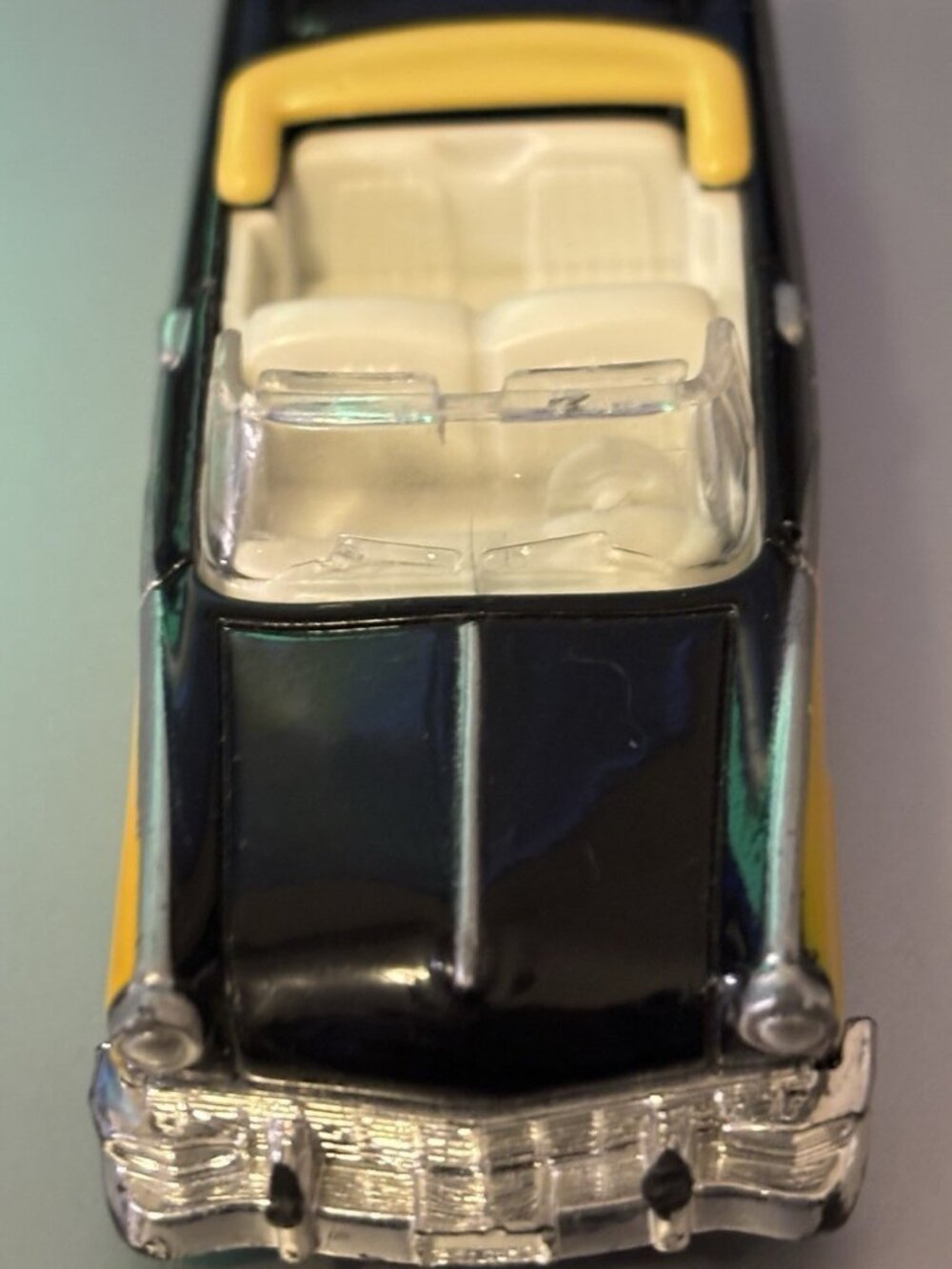 1999 Imperial Toys 1956 Ford Convertible Classic Rod Diecast Black Yellow 1:64